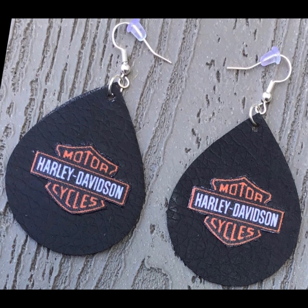 Black Harley - Davidson Earring